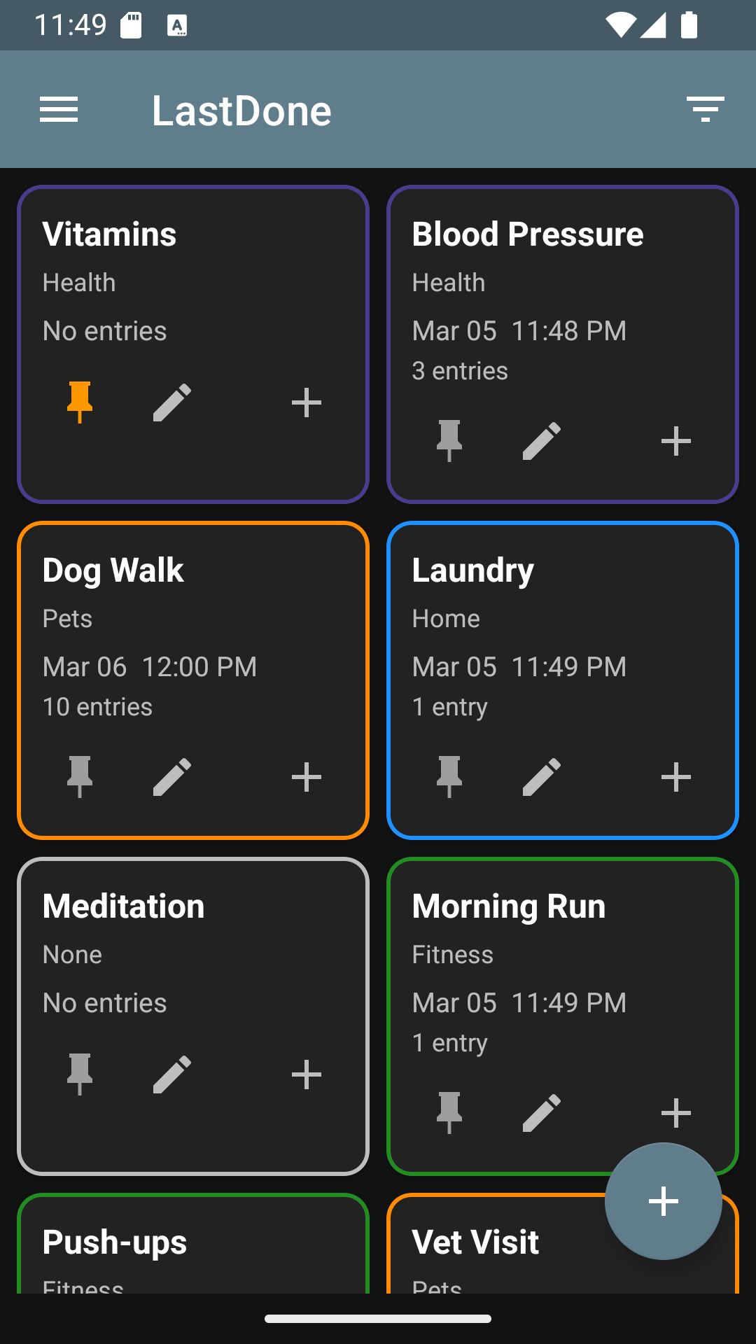 LastDone in Dark mode