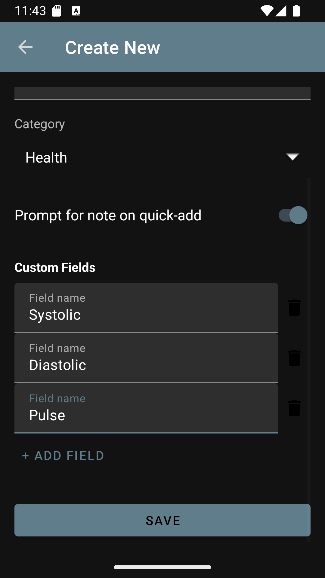 LastDone Pro defining custom data fields