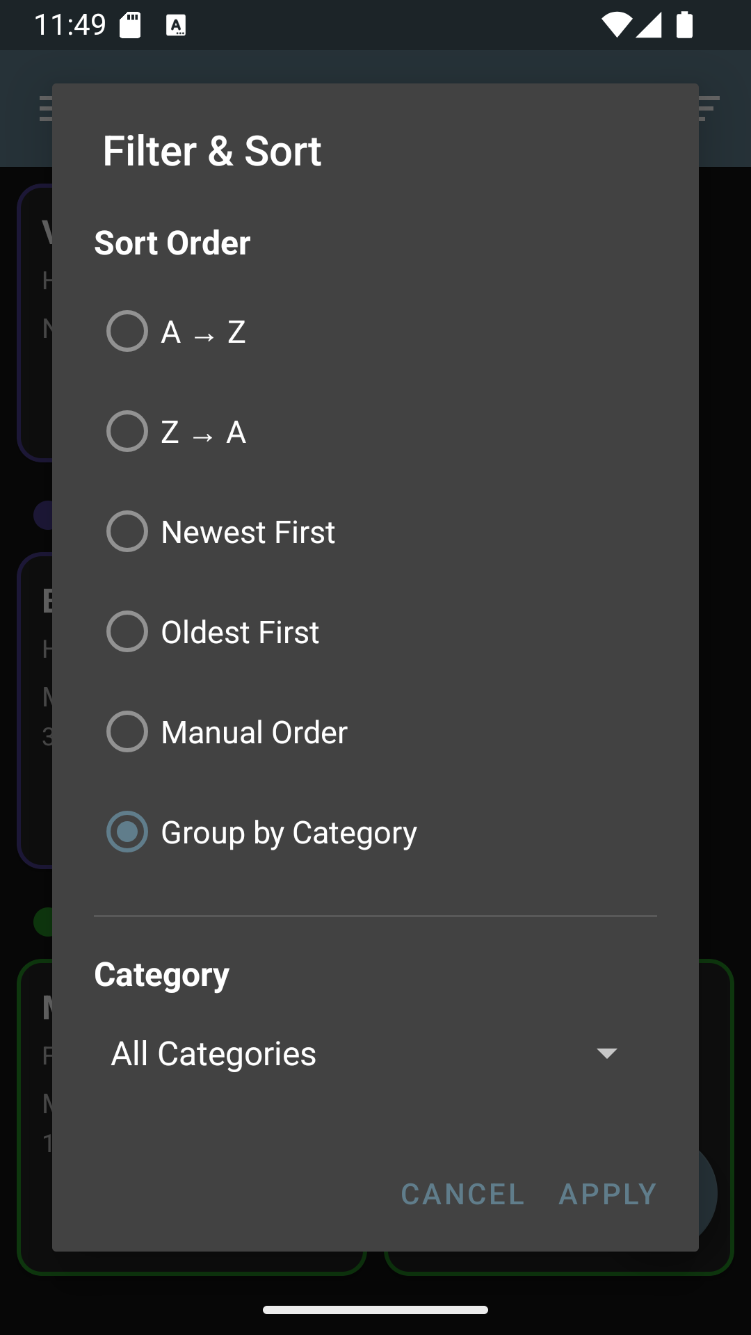 LastDone filter and sort options